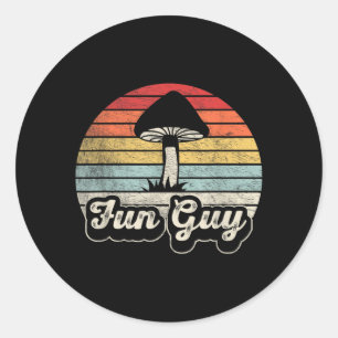 Adesivo Cara Fun Guy Cogumelo Engraçado Pun Retro Vintage 