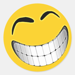 Adesivo Cara grande amarela sorrir forçadamente