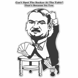 Adesivo cara jogando pôquer casino suker cita arte