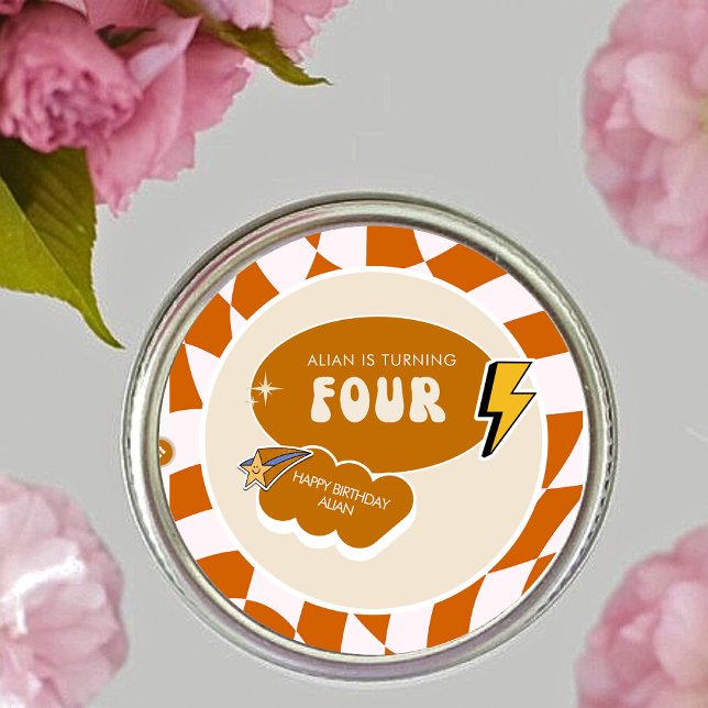 Adesivo Cara Legal | Boys Retro Verificado 4º Aniversário (Criador carregado)