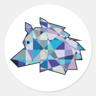 Adesivo Cara original do lobo do perfil da arte gráfica  