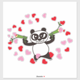 Adesivo Cara raivosa atirando em Panda com o Sticker