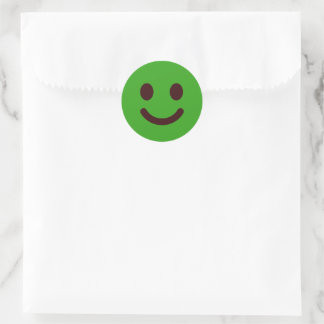 Adesivo Cara Sorridente Verde Fofa Clássica