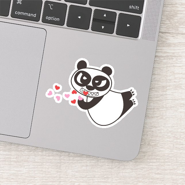 Adesivo Cara Zangada Panda Beijando (Detalhe)