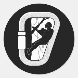 Adesivo Carabiner de Arborista Escalar Árvores Trabalhador