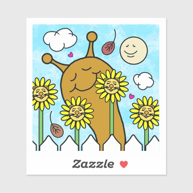 Adesivo Caracol Bonito Com Amigos Dandelion Queda De Vinil (Folha)