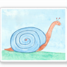 Caracol Com Uma Concha Azul