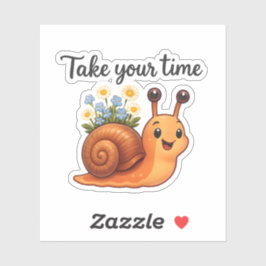 Adesivo Caracol com Vinheta Flor