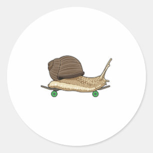 Adesivo Caracol como Patinador com skate