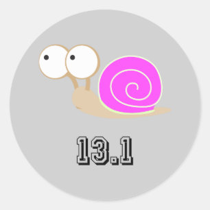 Adesivo Caracol cor-de-rosa 13,1 (meia maratona)