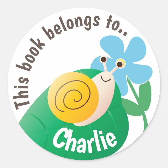 Adesivo Caracol e Flor Personalizados Pertencem a (Frente)