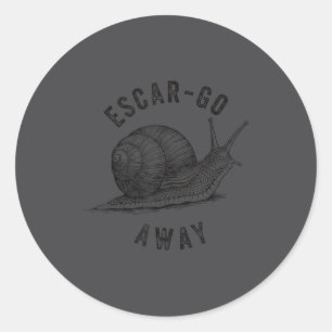 Adesivo Caracol Engraçado Vá Embora Piada Francesa Vintage
