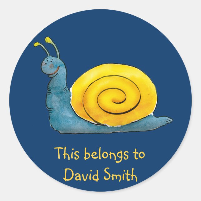 Adesivo Caracol Feliz Personalizável | Escola (Frente)