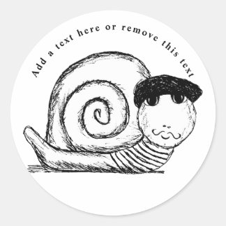Adesivo Caracol francês Escargot Sketch