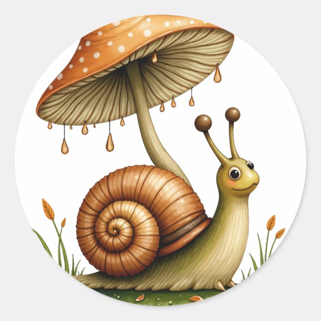 Adesivo Caracol sob Cogumelo (Frente)