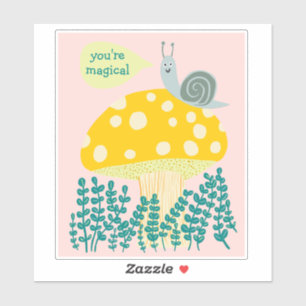 Adesivo Caracol Whimsical em Magical Mushroom CUSTOM