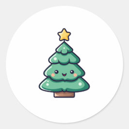 Adesivo Caractere de Árvore de Natal Bonita Adorável