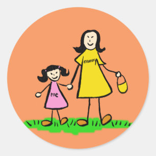 Adesivo Caracteres da família da mãe e filha