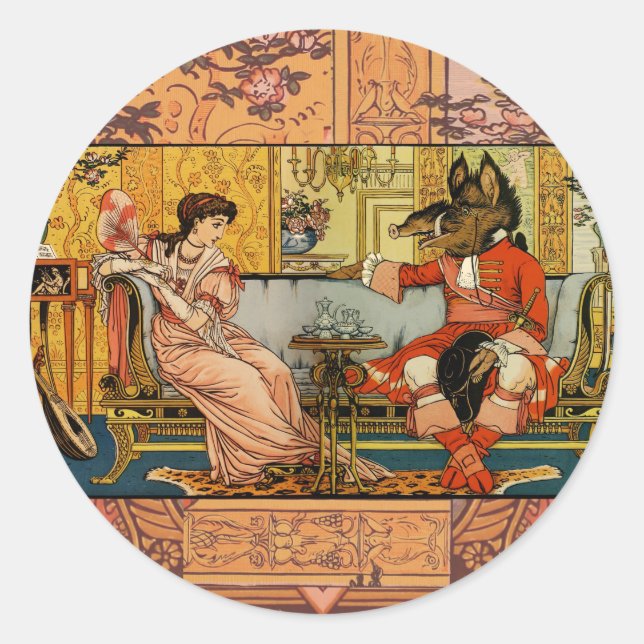 Adesivo Caracteres de Contorno de Fada Clássica da Besta (Frente)