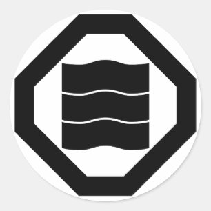 Adesivo Caracteres Kanji em forma de onda para três em Os