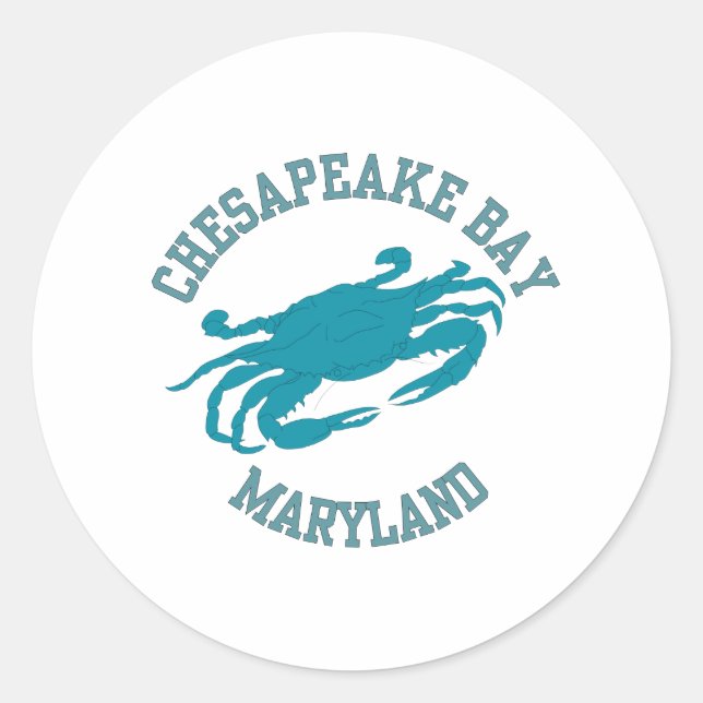 Adesivo Caranguejo Azul de Baía Chesapeake (Frente)