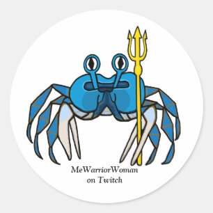 Adesivo Caranguejo Guerreiro Azul, MmeGuerreiroMulher no T