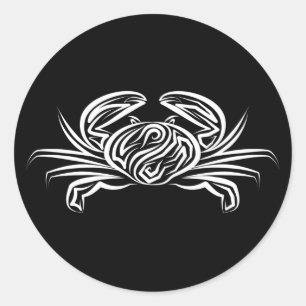Adesivo Caranguejo Tribal Negro e Branco
