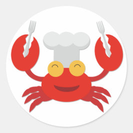 Adesivo Caranguejo Vermelho com Chapéu Chef