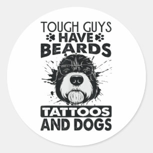 Adesivo Caras Duras Têm Tatuagens De Barba E Cães _1
