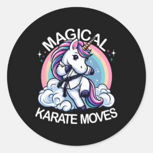 Adesivo Caratê Mágico Engraçado Move Karate Einhorn Karate