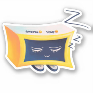 Adesivo Caráter bonito do despertador do sono de Kawaii