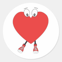 Caráter de Amor com Curta Vermelho em Forma de Cor