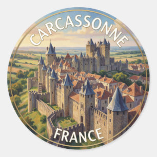Adesivo Carcassonne França Fortaleza Medieval viagem Marco