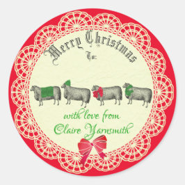 Adesivo Carcola de natal de tricô feito à mão