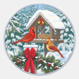 Adesivo Cardeais e Comedouro de Natal