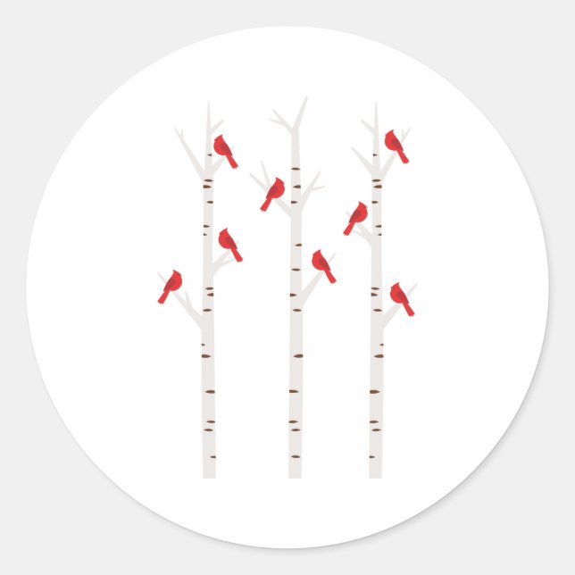 Adesivo Cardeais Em Árvores (Frente)