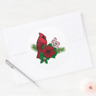 Adesivo Cardeais Vermelhos na decoração de Natal