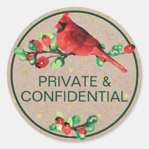 Adesivo Cardeal Bird & Berries Privado e Confidencial