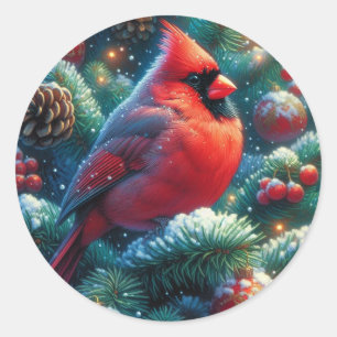 Adesivo Cardeal de Natal/Inverno