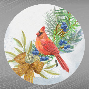 Adesivo Cardeal Red Juniper Berries Natal