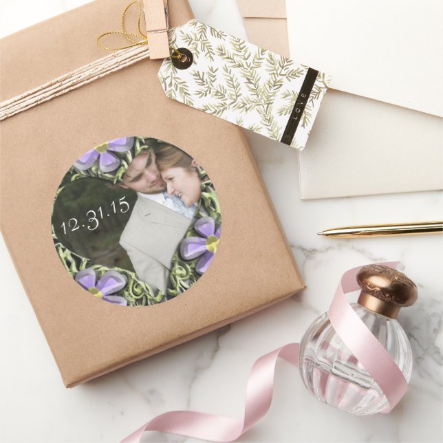 Adesivo Cardíaco Daisy Wedding Pega Sua Foto (Presentear)