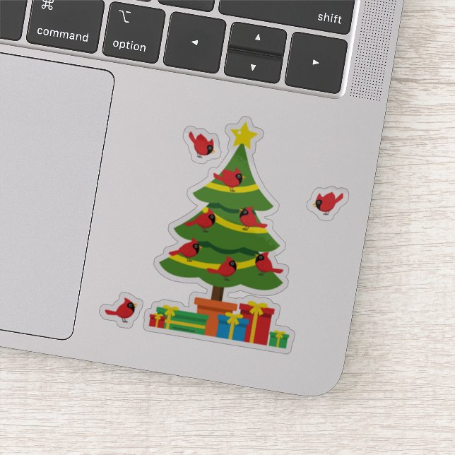 Adesivo Cardiais Vermelhos - Natal Mais Alegre Passado Jun (Detalhe)