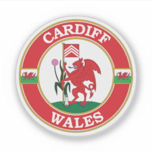 Adesivo Cardiff Wales Circle Emblem