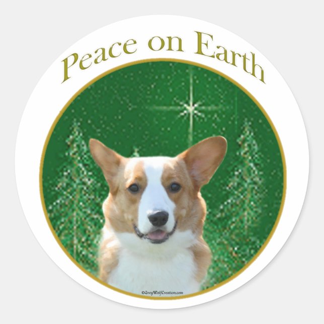 Adesivo Cardigan Welsh Corgi Peace (Frente)