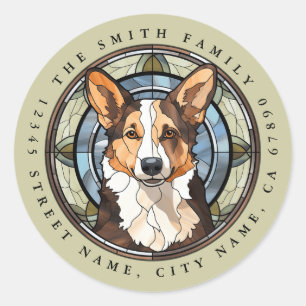 Adesivo Cardigan Welsh Corgi Round Stickers