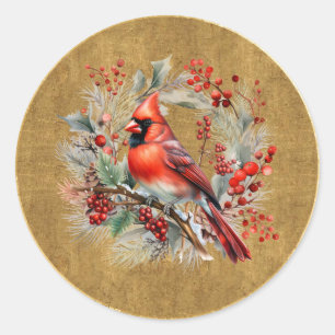 Adesivo Cardinal Vermelho e Dourado