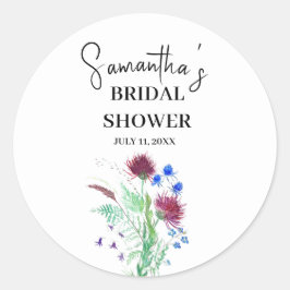 Adesivo Cardo Flores Roxas Escocesas Festa de Noiva Boho