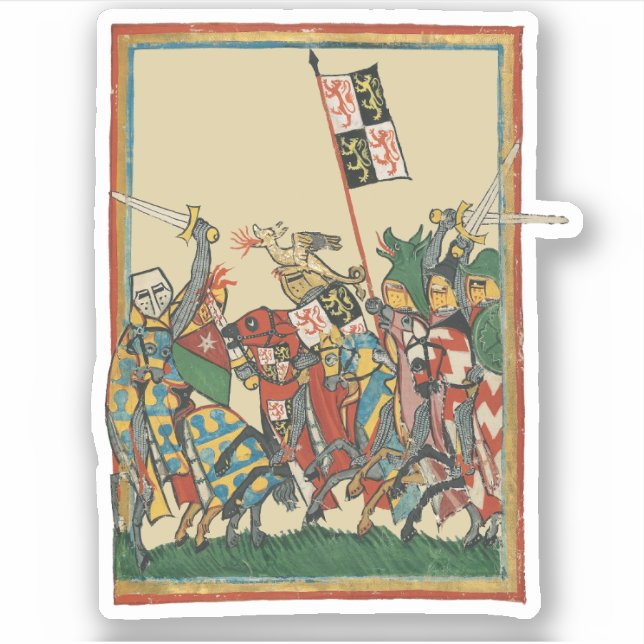 Adesivo Cargas de Cavalos, Codex Manesse do século 14 (Frente)