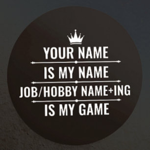 Adesivo Cargo Engraçado Personalizado e Nome do Hobby