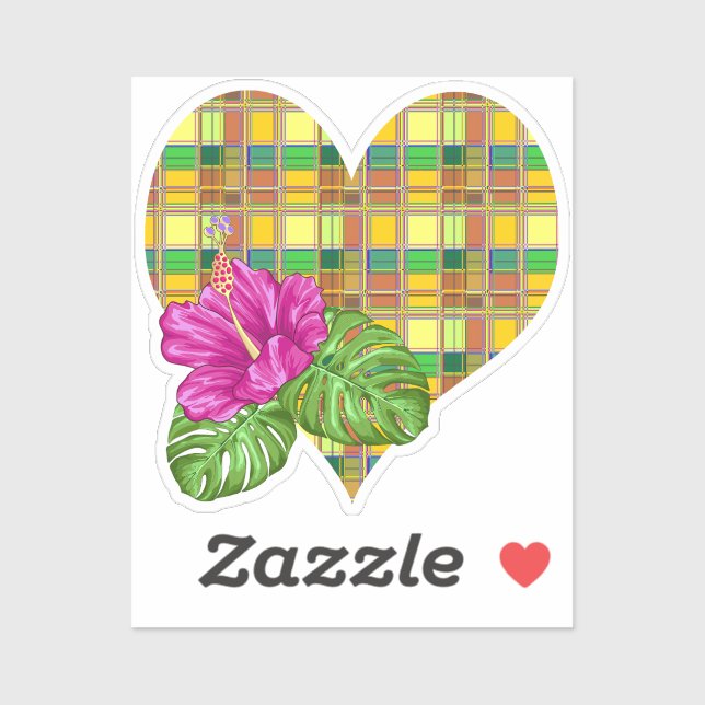 Adesivo Caribbean Colorful Fabric Madras Tartan (Folha)